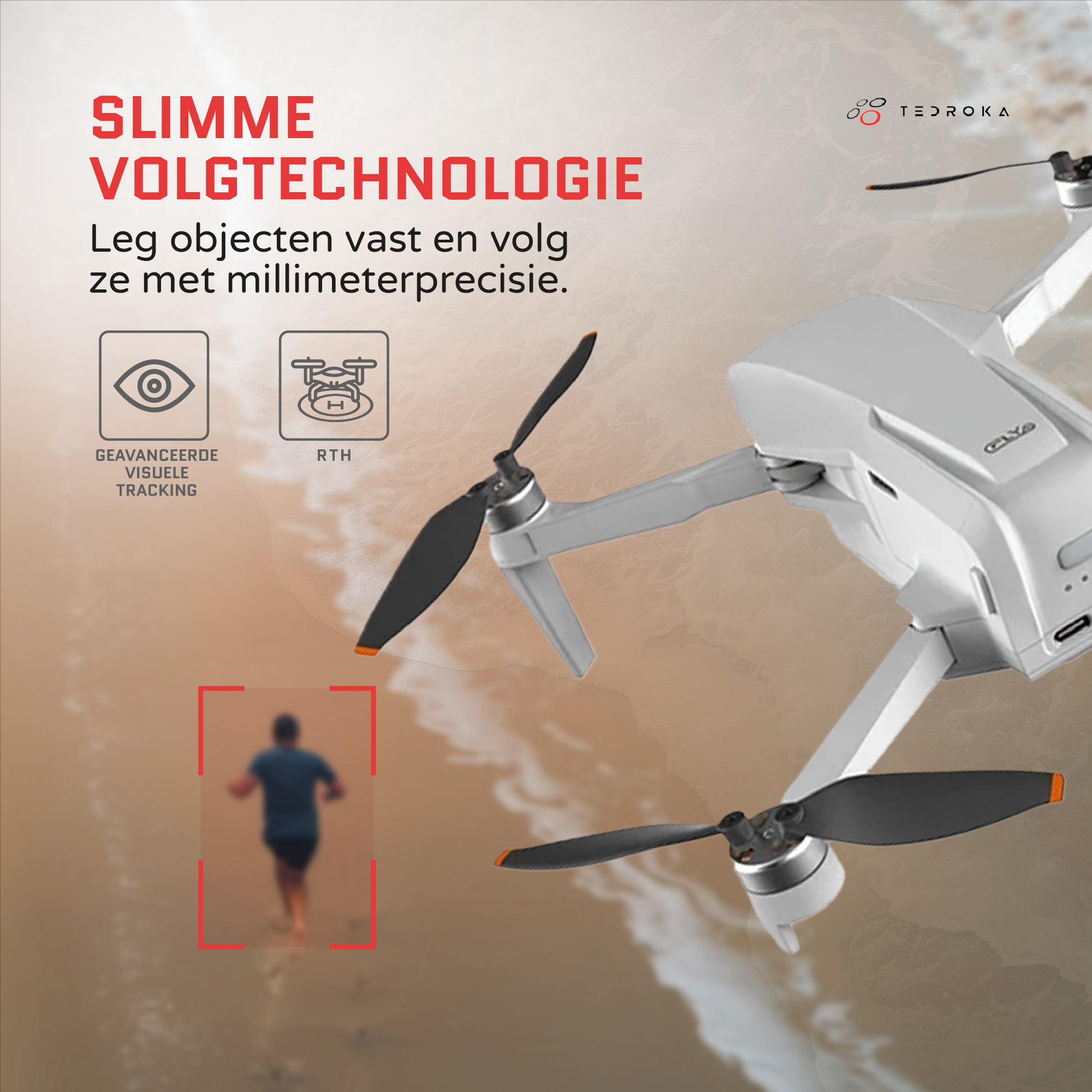 Tedroka® CFLY Mini 2 Drone – 4K UHD Camera, 66 Minuten Vliegtijd, 5000m Bereik, GPS & GLONASS, 3-Assige Gimbal, 128GB Opslag, 20MP Foto, Onder 249g, Intelligente Vluchtmodi, Visuele Tracking, 4K/30FPS QuickShots, Max 5KM Transmissie