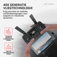 Tedroka® 1inch Professionele Drone - GPS - 16KM FPV - 4K Drone - Camera 3-Axis Gimbal - 30FPS - 35 Min Vluchttijd - AI Tracking - 3D Flip - Obstakel Vermijding - RC Drone - Draagbare Tas -3 Accu's - 64 GB SD kaart - 10.000 mah powerbank