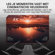 Tedroka® 1 INCH drone - met GPS 4K 1 inch -camera - Vliegtijd van 105 minuten - 4K UHD-video - inclusief 3 batterijen, ingebouwde obstakelvermijding draagbare tas en 64 GB SD kaart