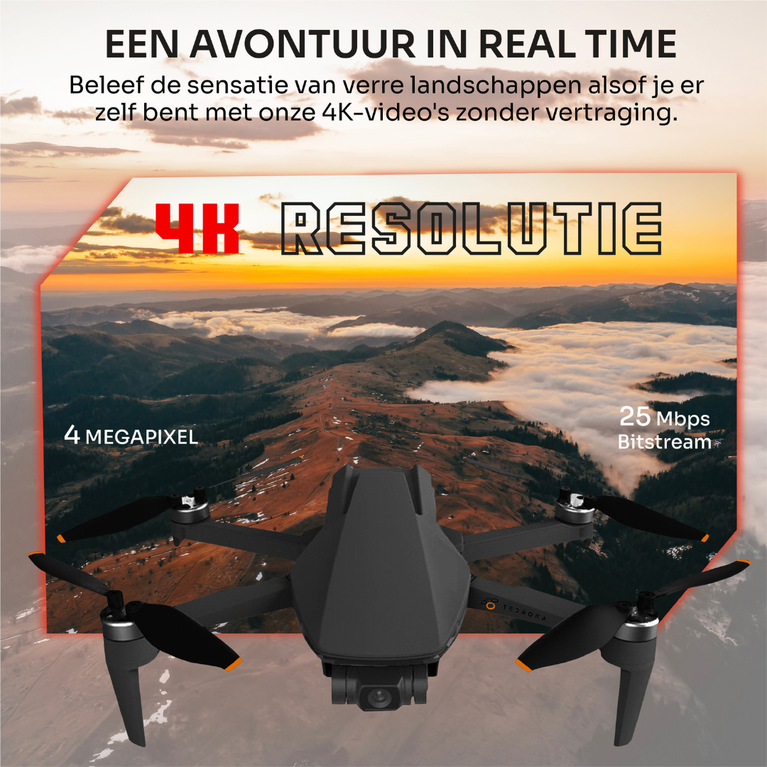 Tedroka B5 Mini Drone met GPS 4K-camera | Vliegtijd van 26 minuten | WIFI FPV Borstelloze Drone | Professionele Mini Drone | 4K UHD-video in een inklapbaar lichtgewicht ontwerp