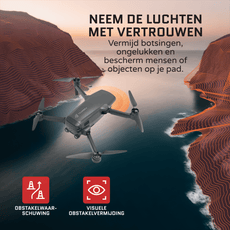 Tedroka® 1 INCH drone - met GPS 4K 1 inch -camera - Vliegtijd van 105 minuten - 4K UHD-video - inclusief 3 batterijen, ingebouwde obstakelvermijding draagbare tas en 64 GB SD kaart