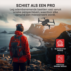 Tedroka® 1 INCH drone - met GPS 4K 1 inch -camera - Vliegtijd van 105 minuten - 4K UHD-video - inclusief 3 batterijen, ingebouwde obstakelvermijding draagbare tas en 64 GB SD kaart