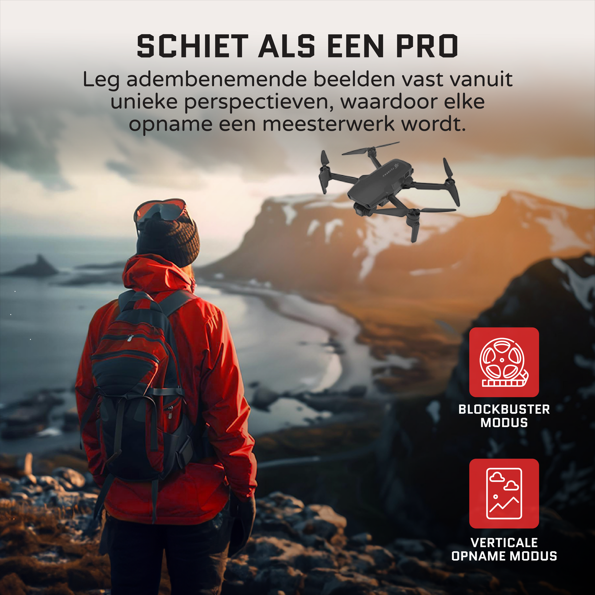 Tedroka® 1 inch Professionele Dronemet Draagbare Tas en 3 Accu's