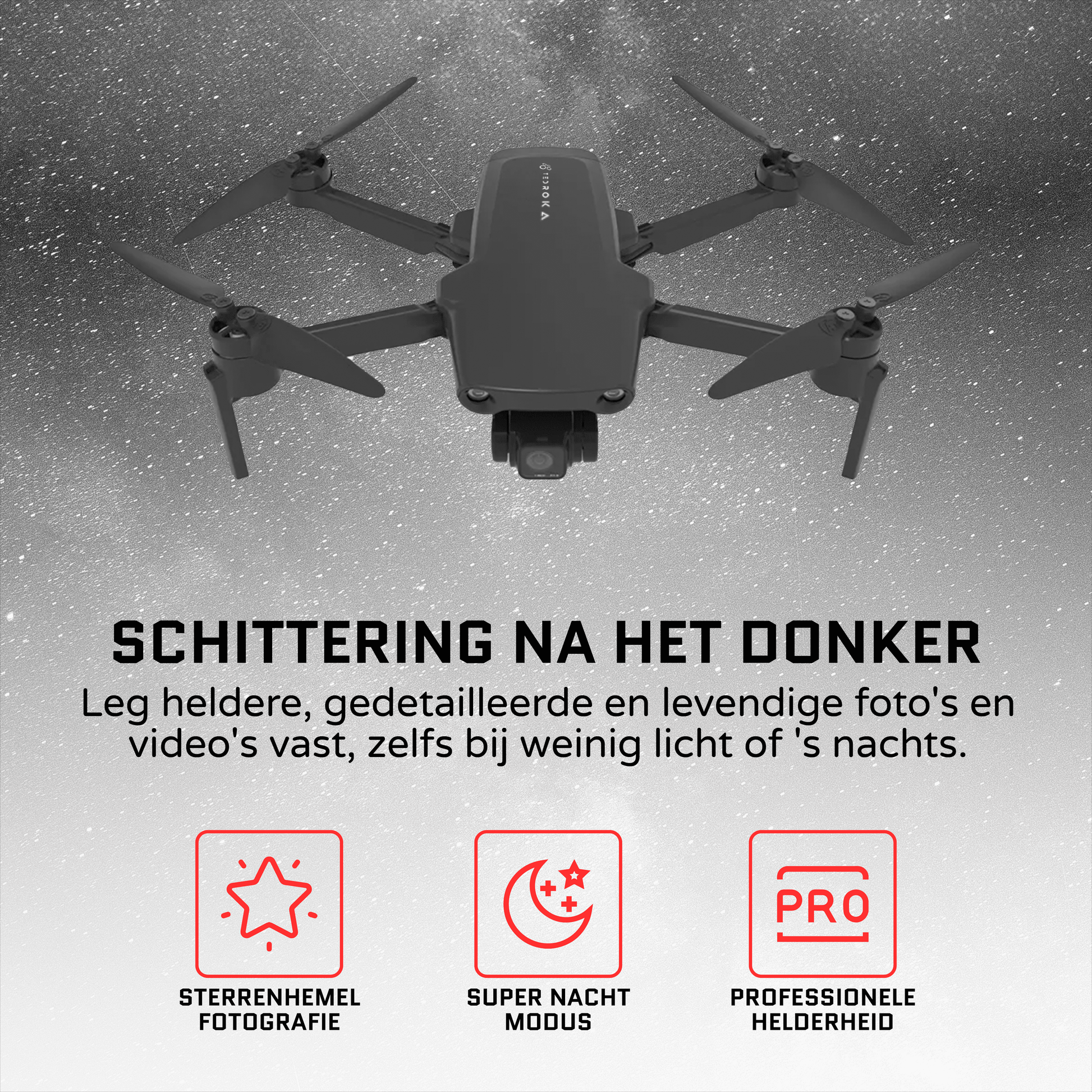 Tedroka® 1 INCH drone - met GPS 4K 1 inch -camera - Vliegtijd van 105 minuten - 4K UHD-video - inclusief 3 batterijen, ingebouwde obstakelvermijding draagbare tas en 64 GB SD kaart