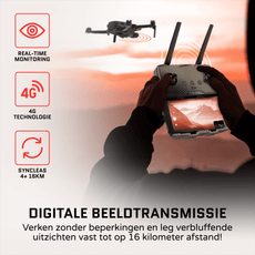 Tedroka® 1 INCH drone - met GPS 4K 1 inch -camera - Vliegtijd van 105 minuten - 4K UHD-video - inclusief 3 batterijen, ingebouwde obstakelvermijding draagbare tas en 64 GB SD kaart