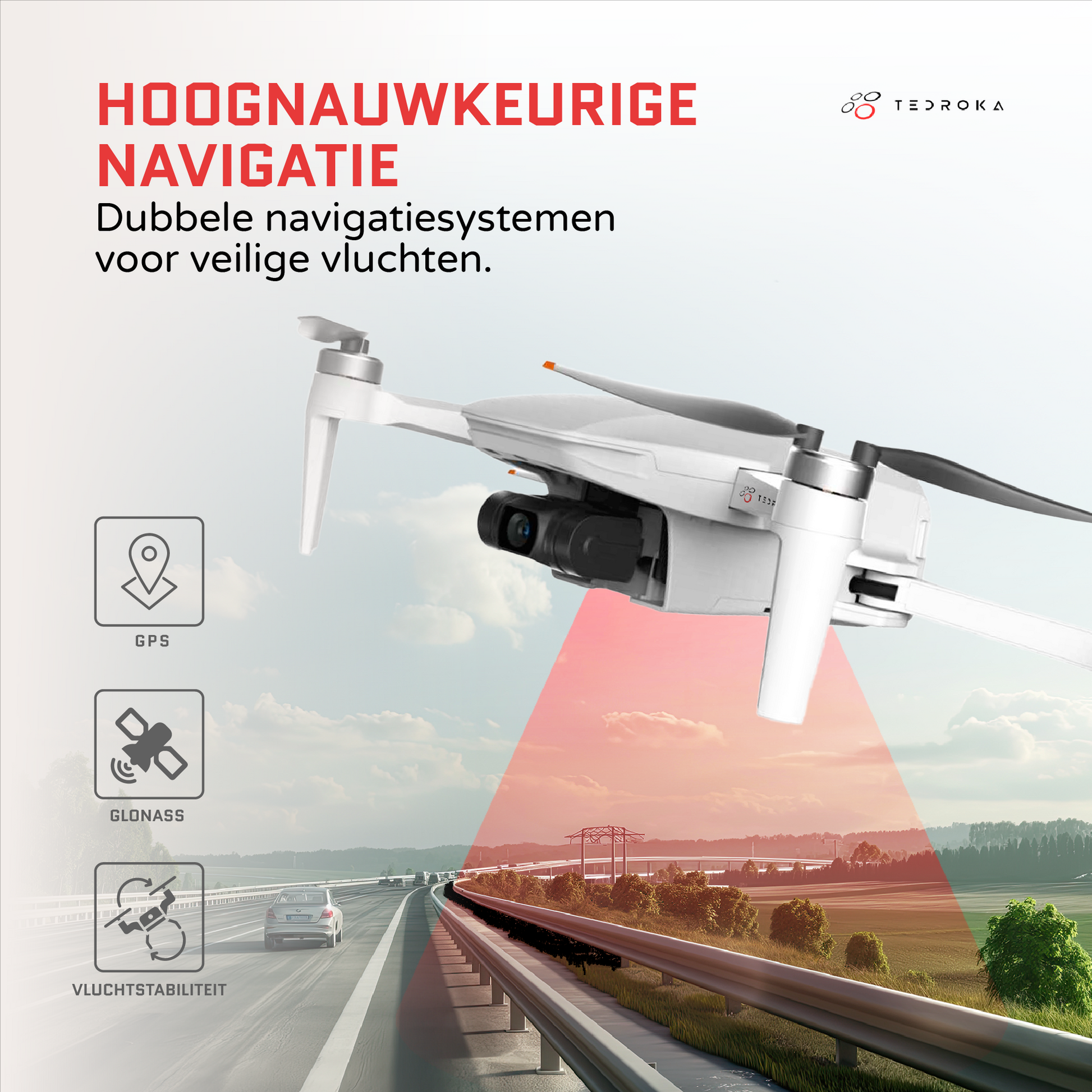 Tedroka® CFLY Mini 2 Drone – 4K UHD Camera, 66 Minuten Vliegtijd, 5000m Bereik, GPS & GLONASS, 3-Assige Gimbal, 128GB Opslag, 20MP Foto, Onder 249g, Intelligente Vluchtmodi, Visuele Tracking, 4K/30FPS QuickShots, Max 5KM Transmissie