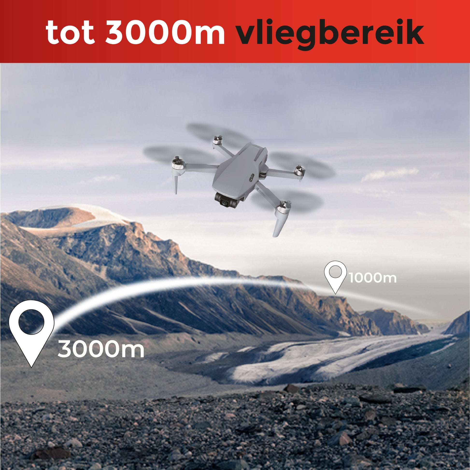 Tedroka C-Fly Professionele Drone met 4K Camera, GPS, 52 min Vliegtijd, FPV, Inclusief 2 Batterijen, Powerbank, Cameratas, Draagbare Tas, Landing Pad en 64GB SD Kaart