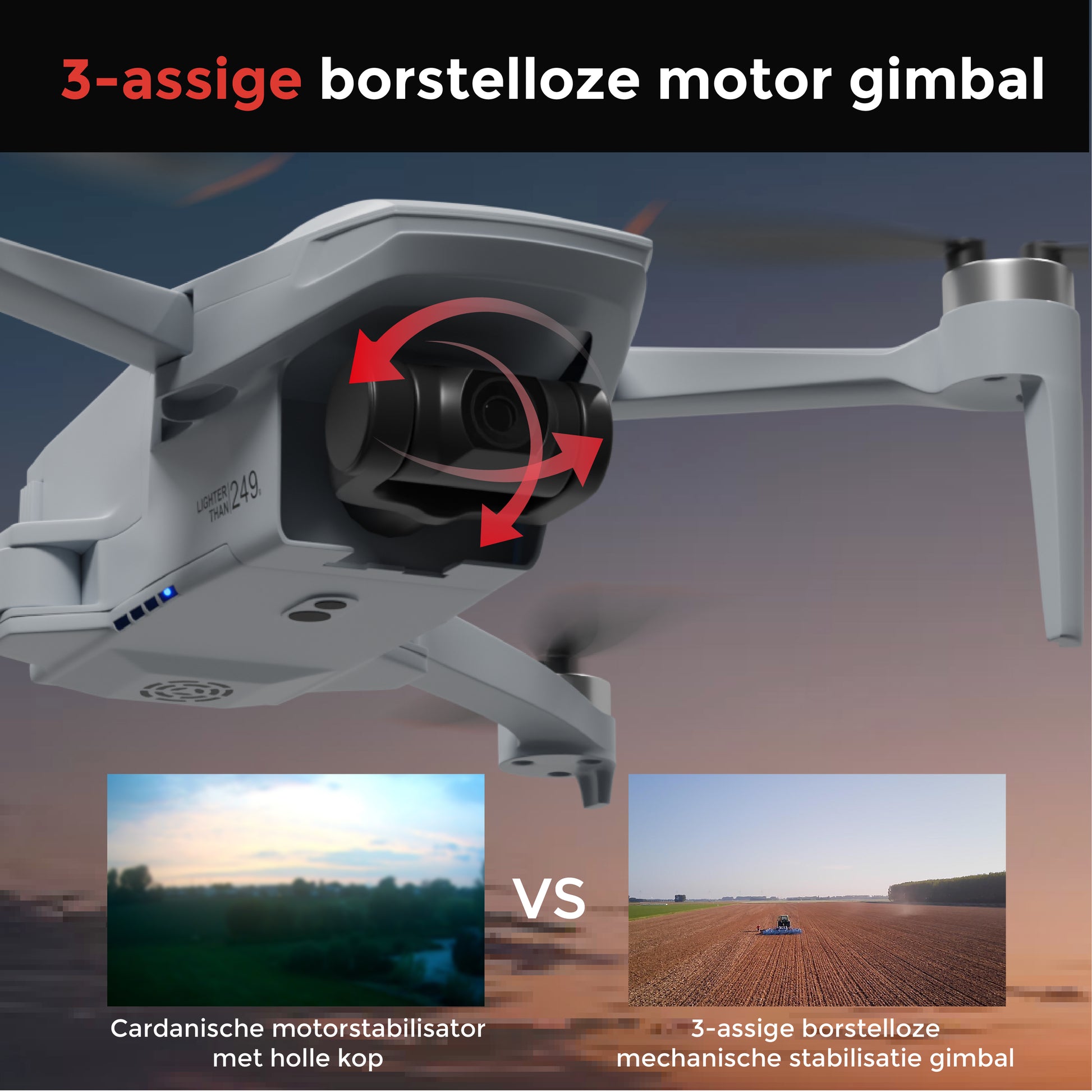 Tedroka C-Fly Professionele Drone met 4K Camera, GPS, 52 min Vliegtijd, FPV, Inclusief 2 Batterijen, Powerbank, Cameratas, Draagbare Tas, Landing Pad en 64GB SD Kaart