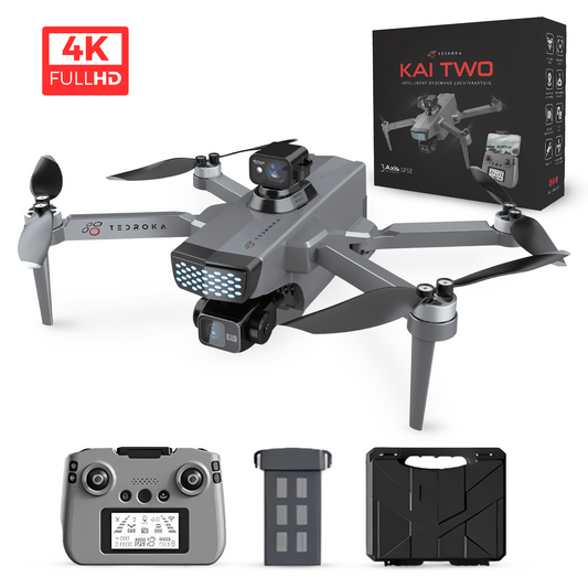 Tedroka® KAI TWO 4K GPS Drone - 3-assige Gimbal - Onder 249g - 25 min Vlucht, 5G Transmissie,360º Obstakel Vermijding - RC Drone - EIS Anti-Schok - Auto Return - Lichtgewicht voor Volwassenen en Beginners