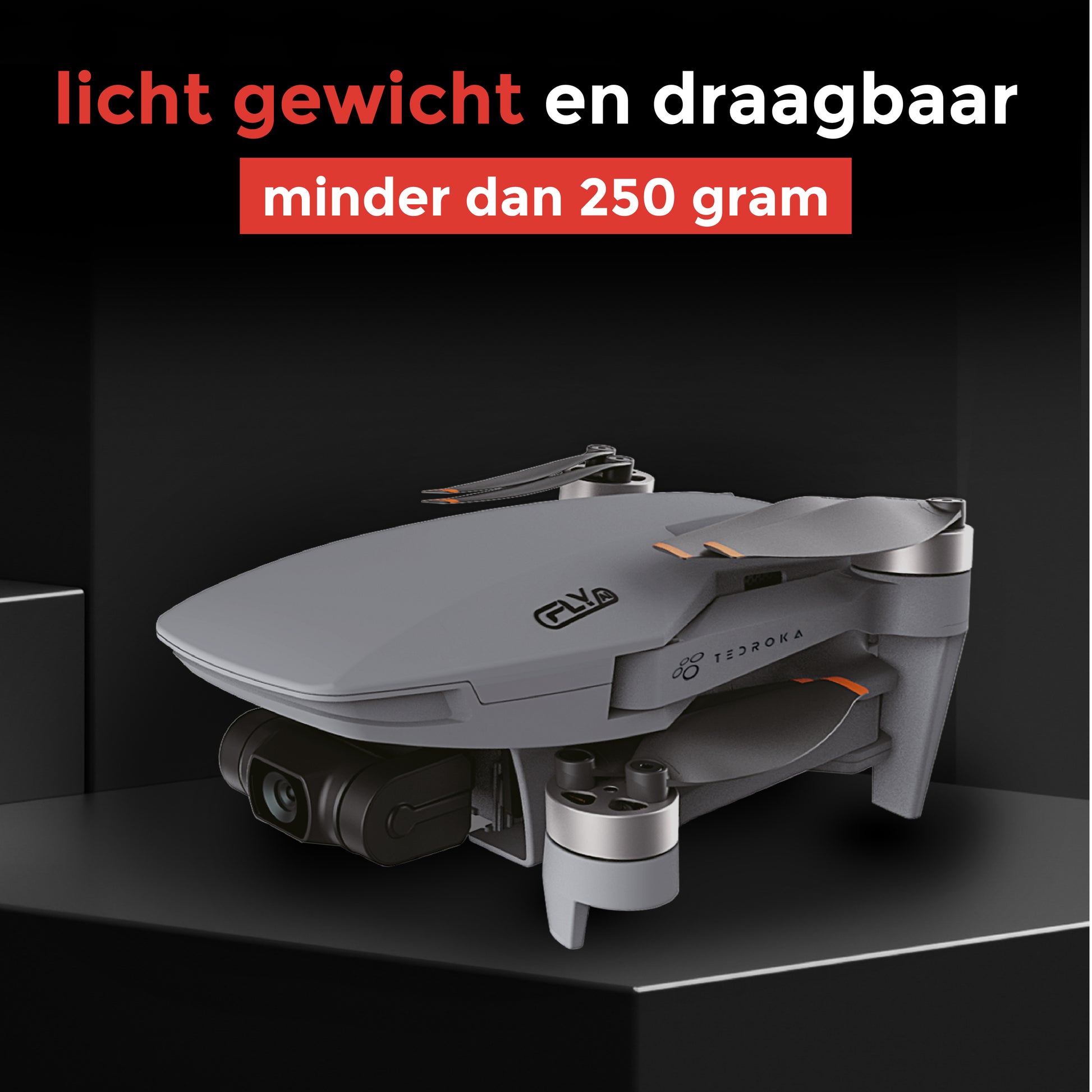 Tedroka C-Fly Professionele Drone met 4K Camera, GPS, 52 min Vliegtijd, FPV, Inclusief 2 Batterijen, Powerbank, Cameratas, Draagbare Tas, Landing Pad en 64GB SD Kaart