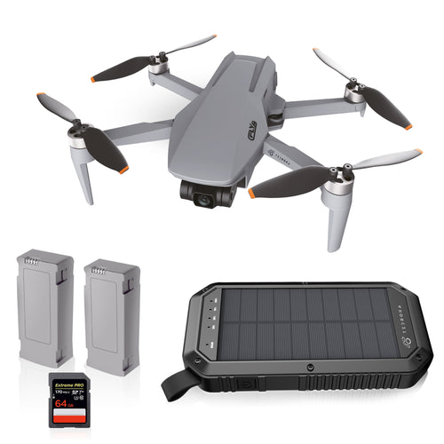 Tedroka C-Fly Drone met 4K Camera, GPS, 52 min Vliegtijd, FPV, Inc. 2 Batterijen, Powerbank 10.000mah, draagbare tas en 64GB SD Kaart.