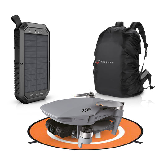 Tedroka C-Fly Professionele Drone met 4K Camera, GPS, 52 min Vliegtijd, FPV, Inclusief 2 Batterijen, Powerbank, Cameratas, Draagbare Tas, Landing Pad en 64GB SD Kaart